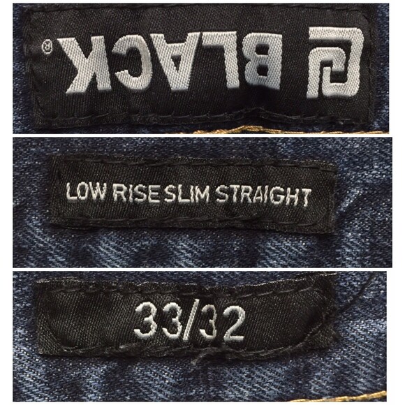 BUCKLE BLACK Jeans Men's 33 x 32 Low-Rise Slim Straight Rip Repair Denim Blue - Picture 12 of 16